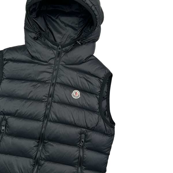 Moncler Doudoune Legere Black Hooded Gilet Jacket - Medium