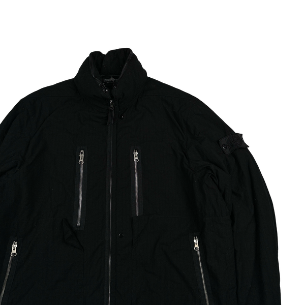Stone Island 2019 Shadow Project Black Naslan Rip-Stop Quilted Jacket - Medium