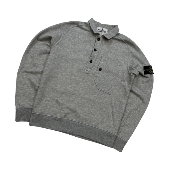 Stone Island 2013 Grey Quarter Button Up Pullover Jumper - Medium