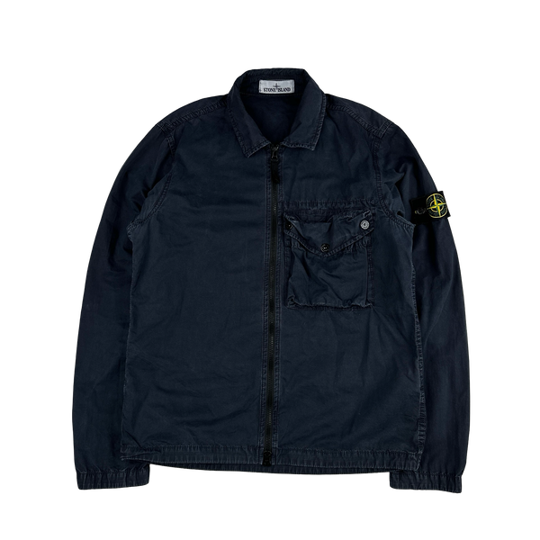 Stone Island 2021 Navy Cotton Overshirt - Small