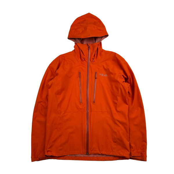 RAB Orange Pertex Sheild Spark Waterproof Rain Jacket - Medium