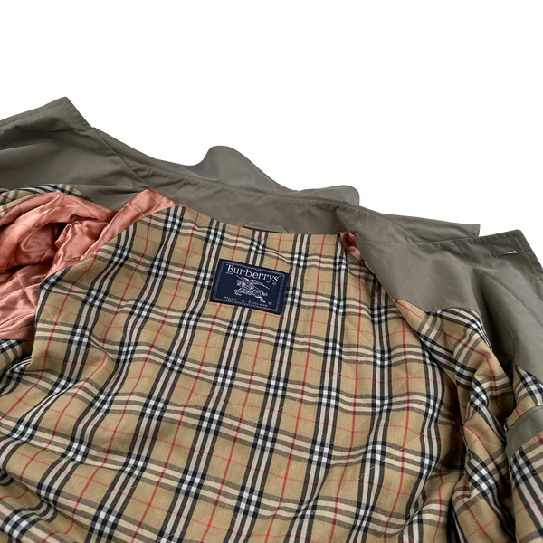 Burberry Nova Check Lined Nylon Padded Long Jacket - Large