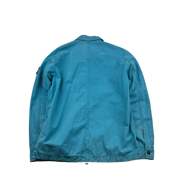 Stone Island 2020 Blue Zipped Cotton Overshirt - Small