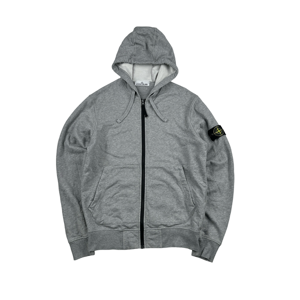 Stone Island Grey Cotton Zipped Hoodie - Medium – Mat's Island