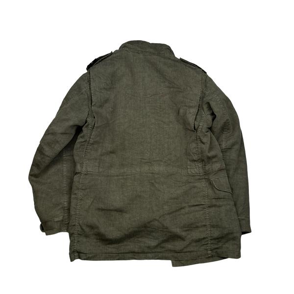 Stone Island 2005 Tan Shoulder Badge Lino Flax Dutch Rope Jacket - Large