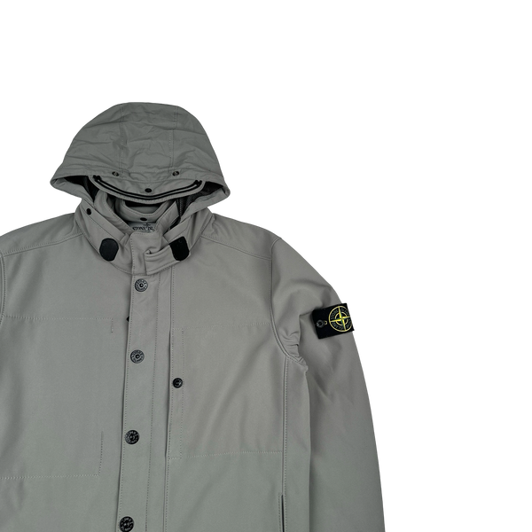 Stone Island 2012 Grey Fleece Lined Soft Shell Jacket - Large