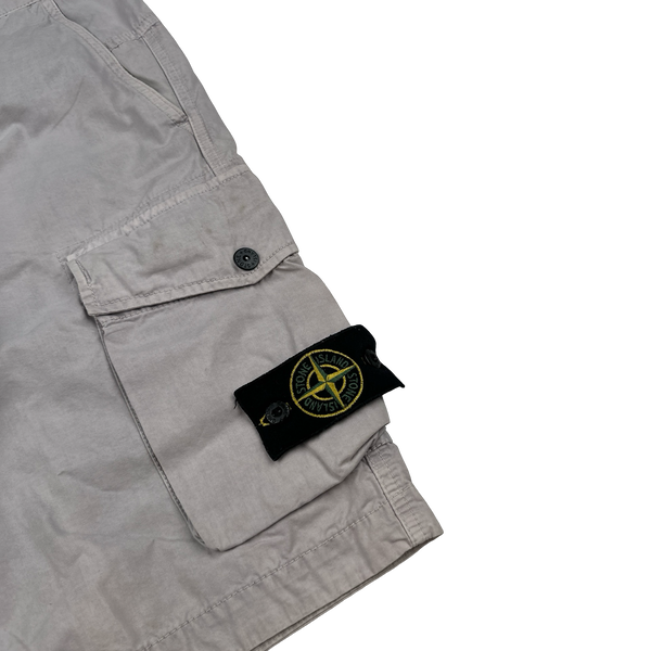 Stone Island 2020 Light Lilac Cotton Cargo Shorts - 29"