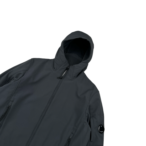 CP Company Charcoal Soft Shell R Hooded Jacket - Large