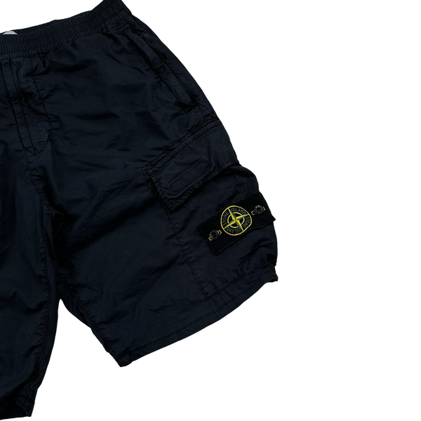 Stone Island 2021 Navy Regular Tapered Cargo Shorts - 32"
