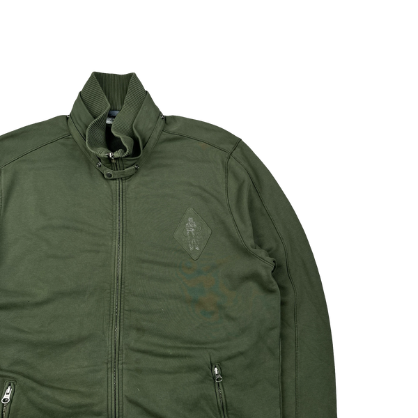 CP Company Green Cotton Zipped High Neck Jumper - XXL