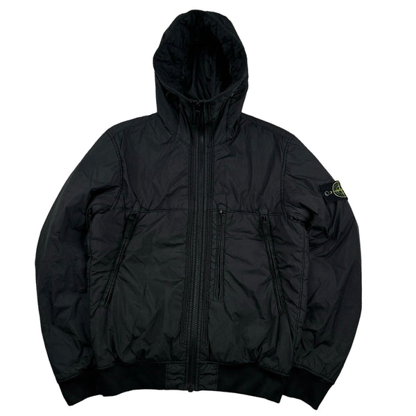 Stone Island 2019 Black Crinkle Reps NY Insulated Jacket - Small
