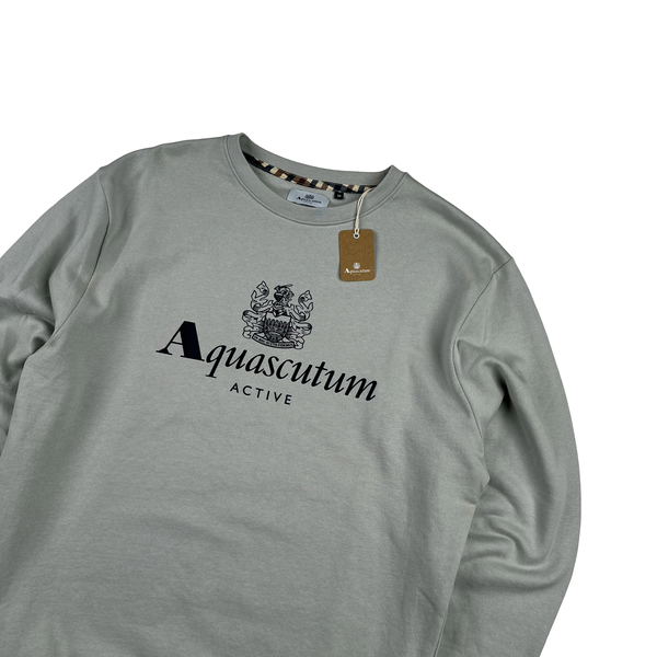 Aquascutum Grey Spellout Jumper - Medium