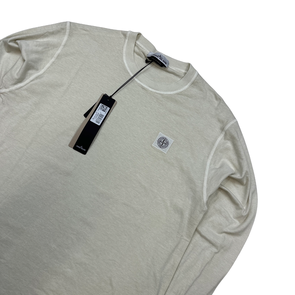 Stone Island 2023 Beige Longsleeve Cotton Top - Large