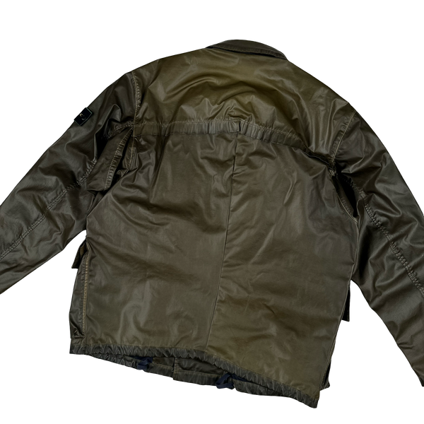 Stone Island 1990s Vintage Khaki Raso Gommato Jacket - XL