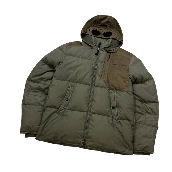 CP Company 50 Fili Khaki Puffer Jacket - Medium