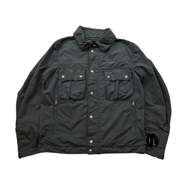 CP Company Grey Nylon Neck Tag Watch Viewer Jacket - Large