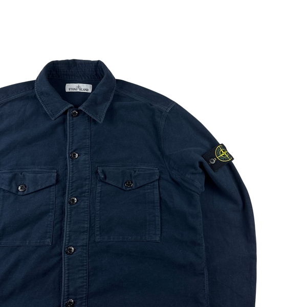 Stone Island 2017 Navy Thick Brushed Cotton Overshirt - XL