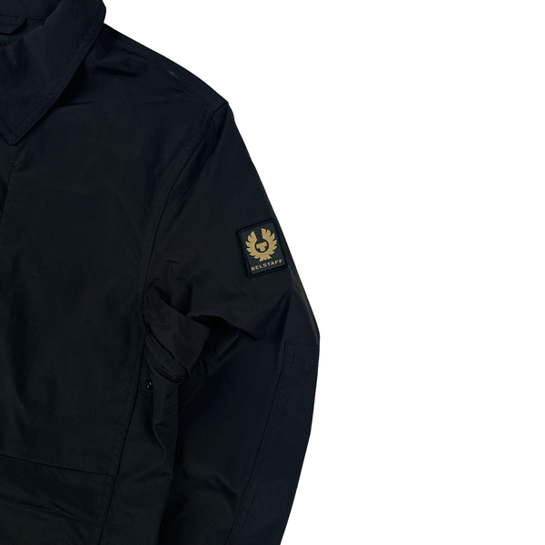 Belstaff Black Nylon Collared Zipped Overshirt - Small