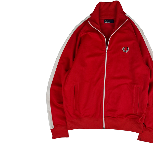 Fred Perry Red Zipped Track Jacket - Medium