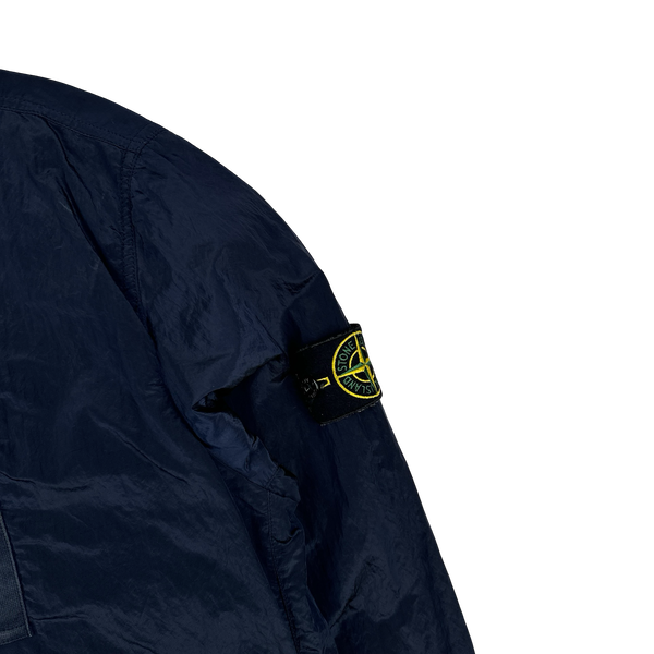 Stone Island 2017 Blue Nylon Metal Shimmer Overshirt - Medium