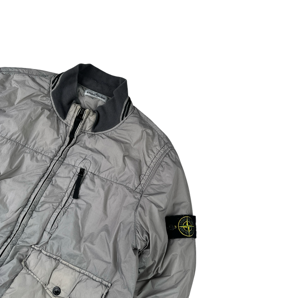 Stone Island 2012 Grey 30th Anni Garment Dyed Nylon Tela Quilted Jacket - Large