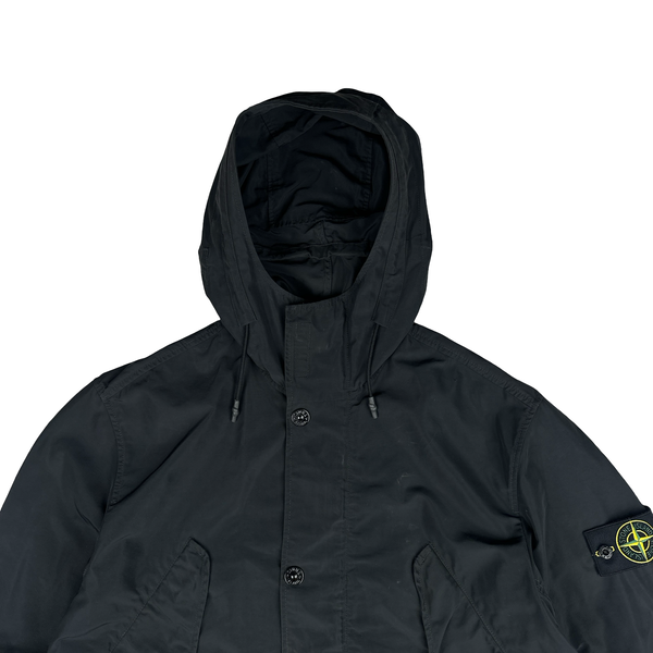 Stone Island 2018 Black Micro Reps Parka Jacket - Medium