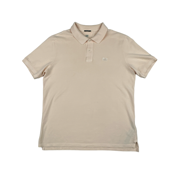 CP Company Salmon Pink Cotton Short Sleeve Polo - Large