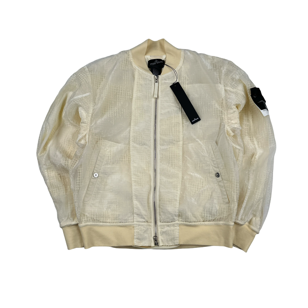 Stone Island Shadow Project 2022 Cream Distorted Ripstop Organza-TC Jacket - Medium
