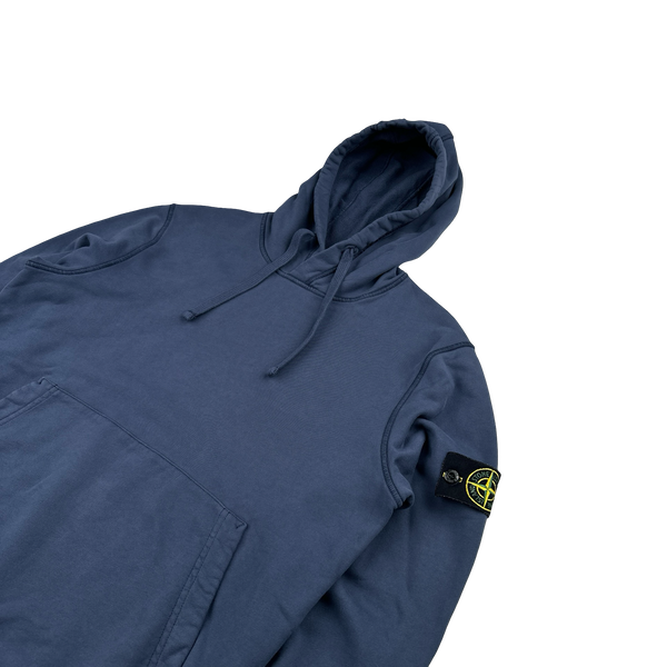 Stone Island 2021 Blue Pullover Hoodie -  Medium