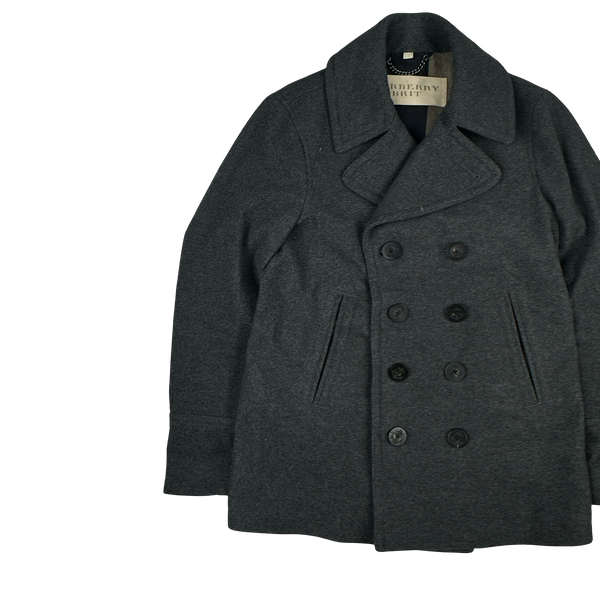 Burberry Brit Navy Nova Check Lined Trench Coat - Large