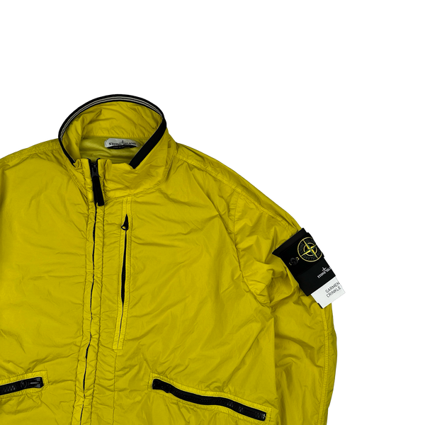 Stone Island 2019 Yellow Garment Dyed Crinkle Reps NY Cotton Lined Jacket - XL
