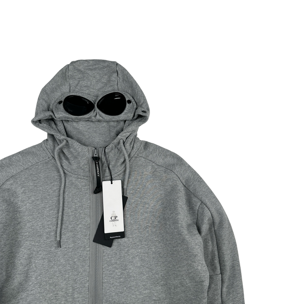 CP Company Grey Cotton Goggle Hoodie - Large