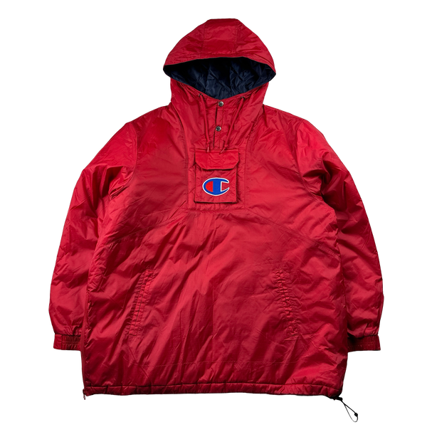 Supreme X Champion Red Spellout Logo Pullover Nylon Smock - XL