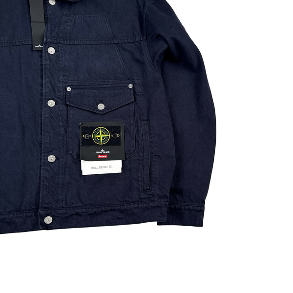 Stone Island x Supreme 2023 Black Bull Denim TC Jacket - Medium