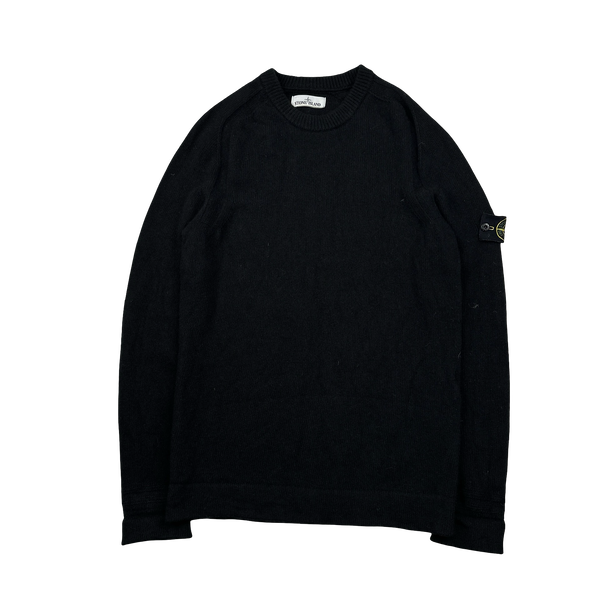 Stone Island 2018 Black Wool Crewneck Jumper - Large