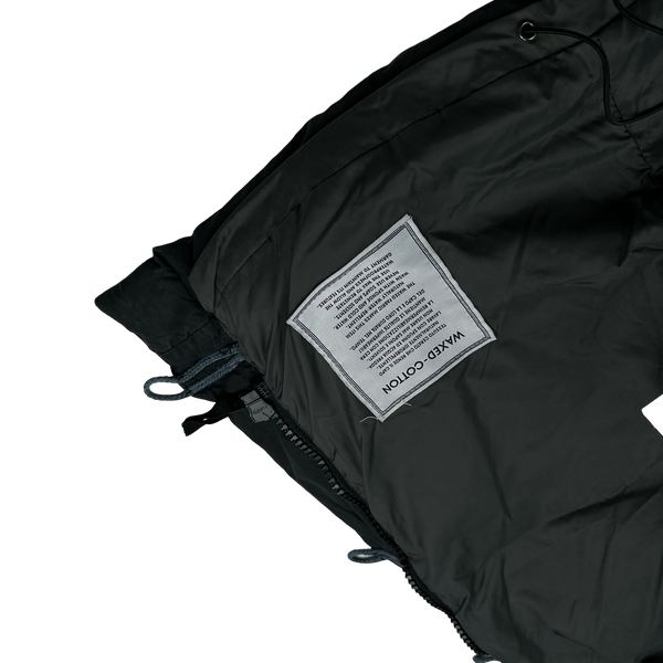 Stone Island 1999 Navy Vintage Waxed Cotton Long Puffer Parka Jacket - Small
