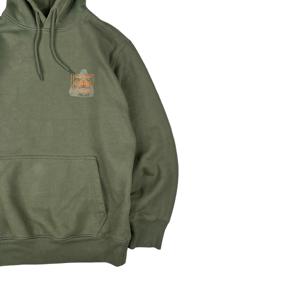 Porter x Palace Khaki Green Tri-ferg Spellout Hoodie - Medium