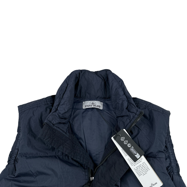 Stone Island 2023 Navy Crinkle Reps R-NY Down Gilet - Small