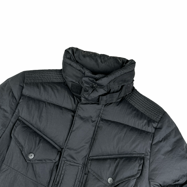 Stone Island 2009 Grey Opaque Nylon Tela Down Mesh Badge Puffer - Small