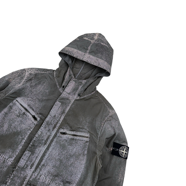 Stone Island 2016 Grey Pixel Reflective Hooded Jacket - Medium