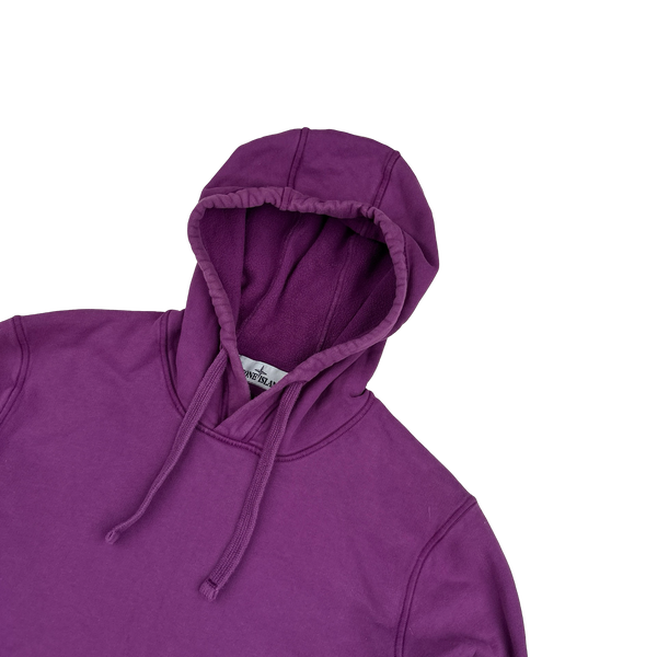 Stone Island 2021 Purple Pullover Cotton Hoodie - Small