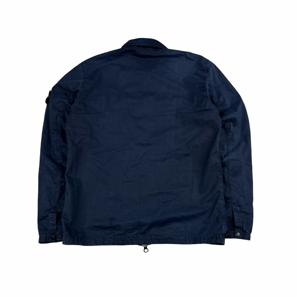 Stone Island 2020 Navy Cotton Zipped Overshirt - Small
