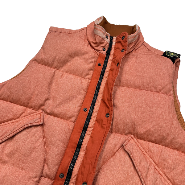Stone Island 2014 Salmon Mix Fibre Watro Tela Down Filled Gilet - XXL