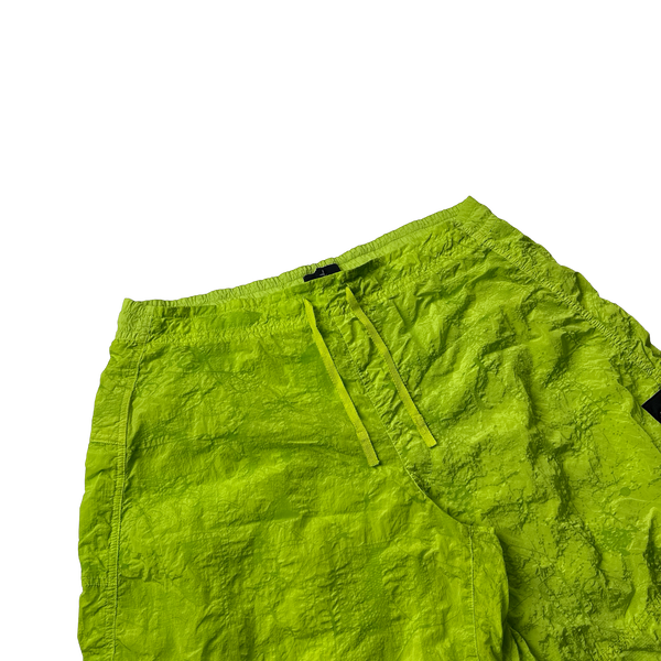 Stone Island Shadow Project 2022 Green Waffle Print Econyl Nylon Metal Shorts - XL
