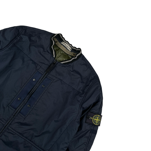 Stone Island Navy Nylon Padded Bomber Jacket - Medium