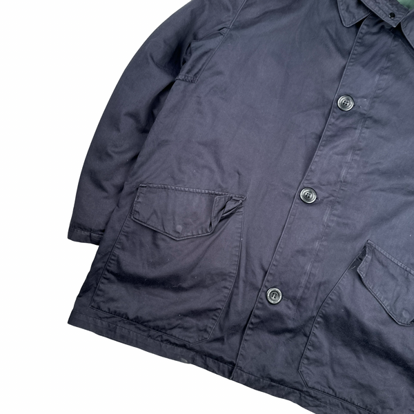 Stone Island Vintage 1998 Navy Raso Gommato Down Liner Jacket - XL