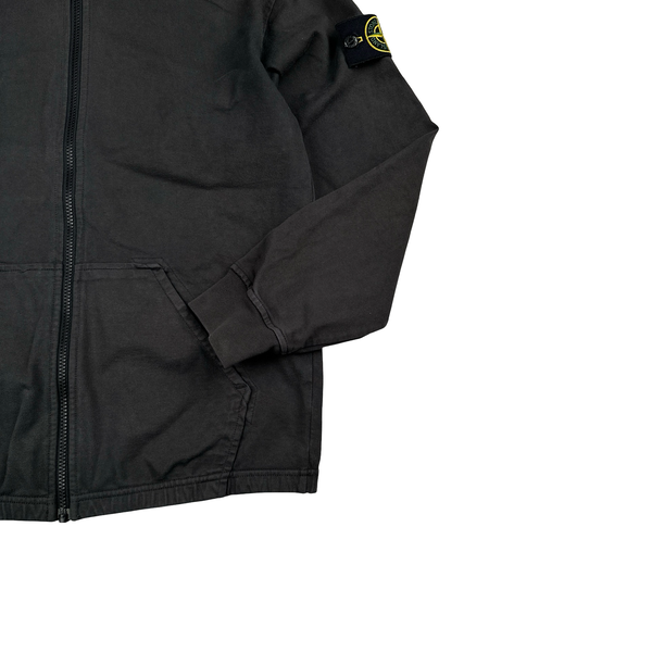 Stone Island 2019 Dark Grey Cotton Zipped Hoodie - Small