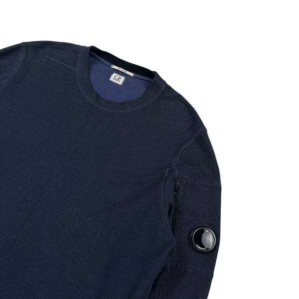 CP Company 3D Tacting Navy Crewneck Jumper - Large