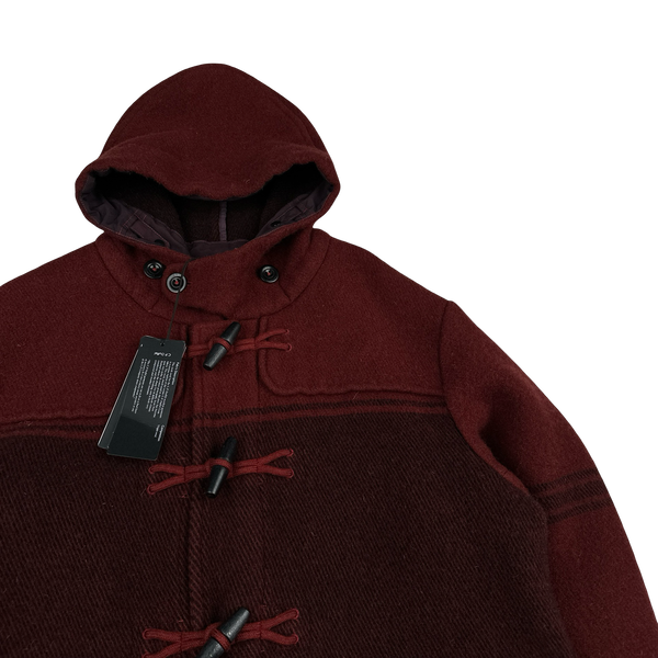CP Company Red Wool Spellout Duffle Jacket - Large