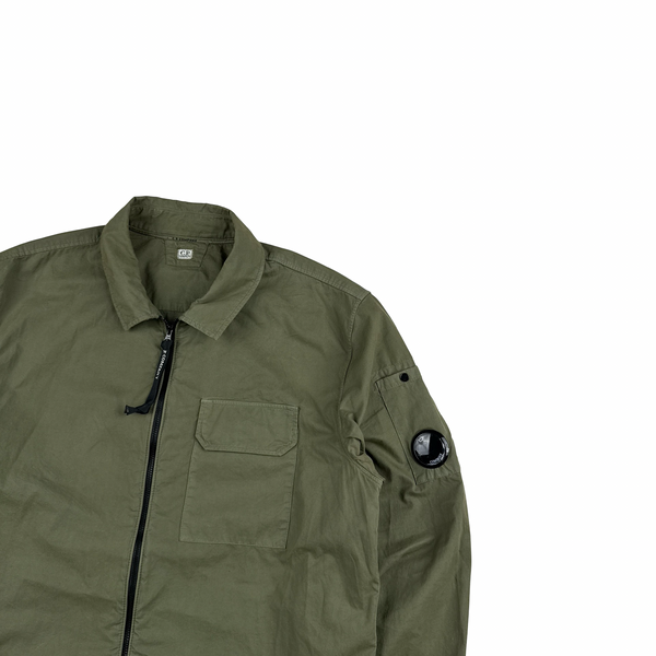 CP Company Cotton Green Zipped Overshirt - XL